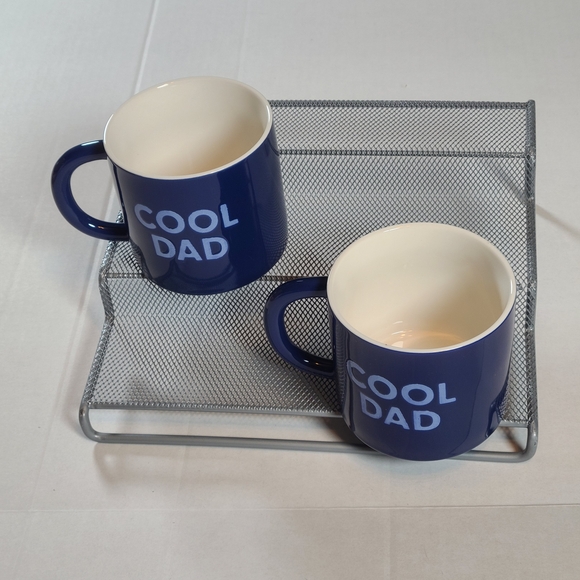Room Essentials Blue Stoneware Mug 2 Piece Cool Dad NIB - Picture 2 of 4